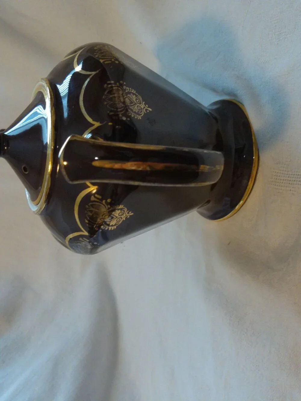 Hall Teapot Vintage Brown with Gold